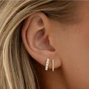 Timi Of Sweden Essie Pearl Hoop Earrings Gold 9mm