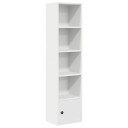 Bokhylle hvit 31x24x127 cm konstruert tre