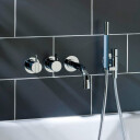 Vola Badekarbatteri 2411C-071 Med Hånddusj Børstet Krom 160mm