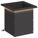 vidaXL Hageplantekasse med LED Svart 30 x 30 x 30 cm Stål