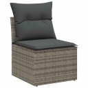 vidaXL Hagesofa Set 9 stk. 8-Antall seter Grå Poly rattan