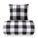 By Night Flanell sengesett - 200x200 cm - Check black - 100% bomullsflanell - By Night