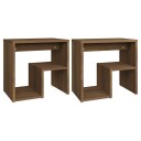 vidaXL Nattbord 2 stk brun eik 40x30x40 cm konstruert tre