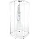 Contura Showerama Comfort dusjkabinett, 80x90 cm, hvit profil, frostet glass
