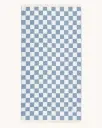 Maison Deux Checkerboard XL Pledd Blå/Hvit