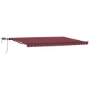  Manuell uttrekkbar markise med LED burgunder 500x300 cm