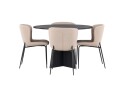Venture Home Bootcut Spisegruppe 110 cm Rund med 4 Modesto Stoler Sort
