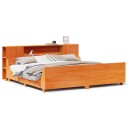  Sengeramme uten madrass voksbrun 200x200 cm heltre furu 8721158625441
