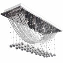 vidaXL Hvit taklampe med glitrende glasskrystalperler 8 x G9 29 cm