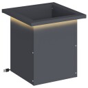 vidaXL Hageplantekasse med LED Antrasitt 30 x 30 x 30 cm Stål