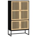  Highboard svart 70x35x125 cm konstruert tre
