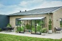 Halls Drivhus Qube Lean-to Herdet Glass Sort 7,1 m²