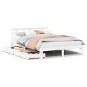  Sengeramme med skuffer hvit 120x200 cm heltre furu 8721102943980