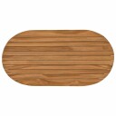 vidaXL Bordplate 80 x 40 x 3,5 cm Oval Massivt Teaktre Naturlig