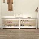 vidaXL Skobenk hvit 160x36,5x50 cm heltre furu