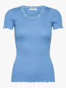 Rosemunde Beatha Short Sleeve Regular O-Neck Lace T-Shirt Blå XL