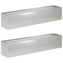 vidaXL Hageblomsterpotte 2 stk. Sølv 100 x 20 x 20 cm Rustfritt stål