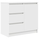  Skjenk med skuff hvit 71x35x65 cm konstruert tre