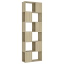 vidaXL Bokhylle/romdeler sonoma eik 60x24x186 cm sponplate