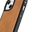 Icarer Leather Oil Wax-Deksel Dekket Med Naturlig Skinn For Iphone 14 Plus Brun (Wmi14220719-Tn)