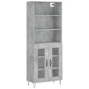 Highboard betonggrå 69,5x34x180 cm konstruert tre