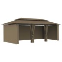 vidaXL Paviljong med gardiner 600x298x270 cm gråbrun 180 g/m²