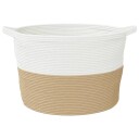  Skittentøyskurv beige og hvit Ø60x36 cm bomull 8721012086913