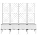 Plantekasse med espalier hvit 160x40x142 cm PP