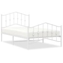 vidaXL Sengeramme i metall med hode- og fotgavl hvit 100x190 cm 8721012211599