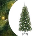  Kunstig juletre med 150 LED med stativ grønn 150 cm PE og PVC