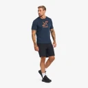 RevolutionRace Easy Graphic Logo T Shirt Herre Deep Navy/Rusty Orange Størrelse:XL   Herre > Overdeler > T skjorter