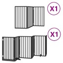Vidaxl Hundeport Sammenleggbar 9 Paneler Svart 450 cm Poppeltre