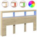  Hodegavl skap med LED sonoma eik 180x17x102 cm 8721012465275