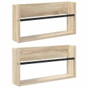 vidaXL Magasinreol 2 pcs Sonoma eik 60 x 12 x 30 cm Konstruert tre