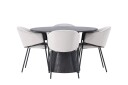 Venture Home Lanzo Spisegruppe 120 cm Rund med 4 Evelina Stoler Sort