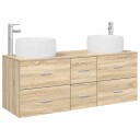 vidaXL Baderomsinnredningssett 3 stk. Sonoma eik 49,5 x 44,5 x 66 cm