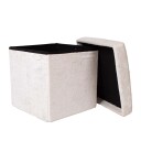 Puff HOME4YOU Jesse med oppbevaring 30x30x30 cm Hvit   Hvit