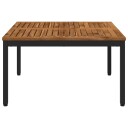 vidaXL Kaffebord Naturlig og svart 80 x 80,5 x 45 cm Solid akasietre