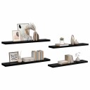 vidaXL Flytende vegghyller 4 stk h?yglans svart 120x23,5x3,8 cm MDF
