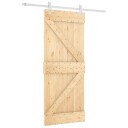  Skyvedør Naturlig og Hvit 85 x 210 cm Massiv Furu Tre