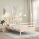 vidaXL Sengeramme med hodegavl 90x200 cm heltre