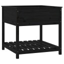 vidaXL Plantekasse med hylle hvit 82,5x82,5x81 cm heltre furu