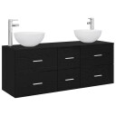 vidaXL Baderomsskapsett 3 stk. Svart eik 49,5 x 41 x 64,5 cm
