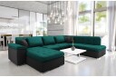 Dynir Sofa med Sjeselong og Divan 4 seter   Svart/Grønn
