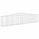 vidaXL Gabionkurver buede 8 stk 400x30x80/100 cm galvanisert jern