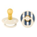 BIBS Studio Colour Smokk 2-Pack Lateks Str 2 Rund Pin/Ivory Steel Blue Mix