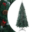 vidaXL Kunstig juletre 400 cm PVC og stål Grønn og hvit