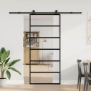 vidaXL Skyvedør med monteringssett 90x205 cm ESG glass og aluminium