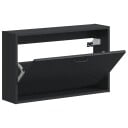 vidaXL Vegghengt skoskap HAARLEM 71 x 17 x 43 cm Konstruert tre Svart