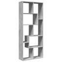 Romdeler bokhylle betonggrå 67x25x161,5 cm konstruert tre